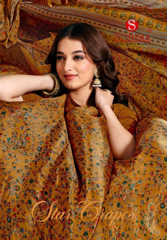 Star Crapes Sushma Crape Sarees Wholesale Price