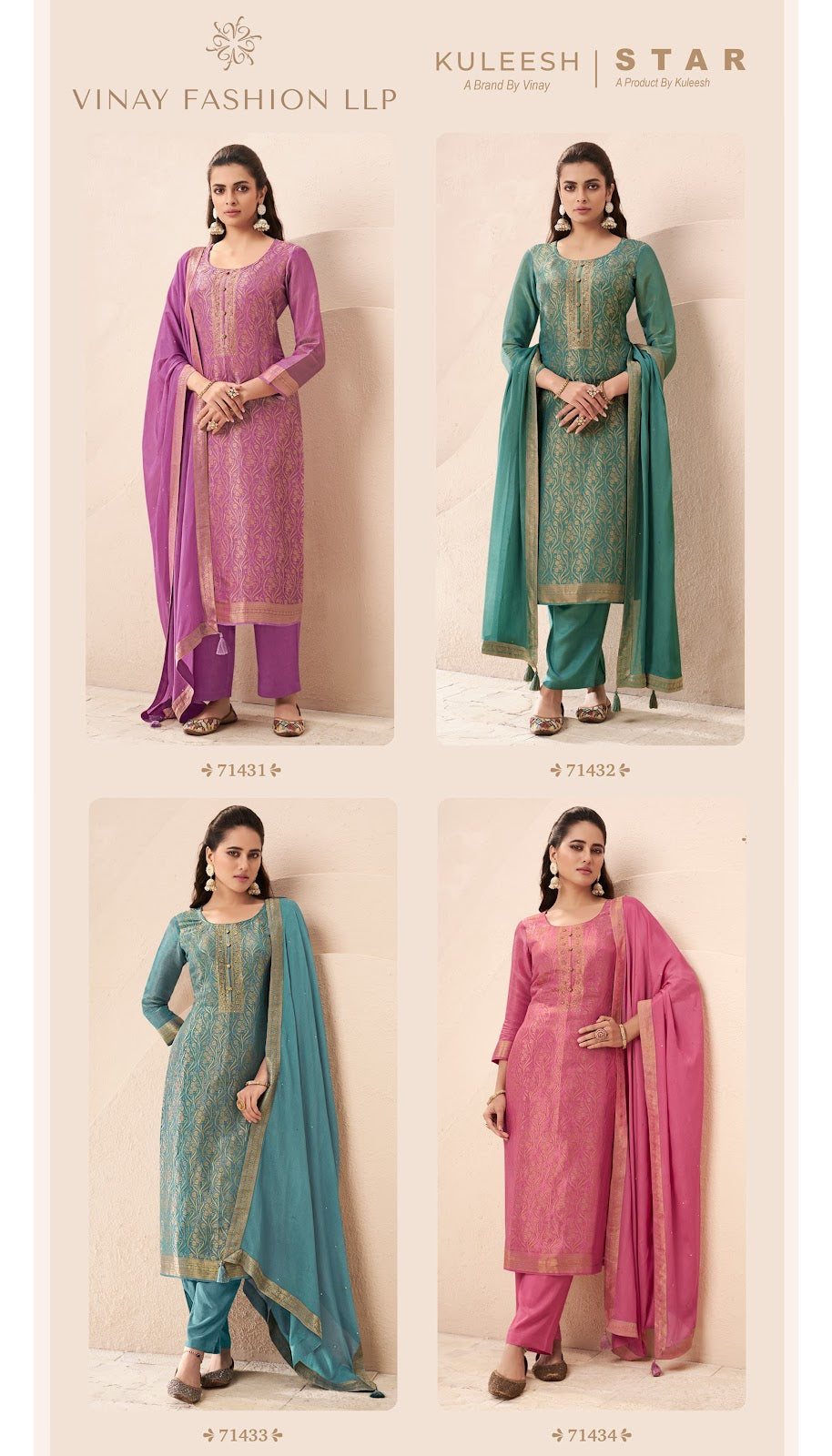 Star Kuleesh Vinay Fashion Llp Simmer Pant Style Suits Exporter India