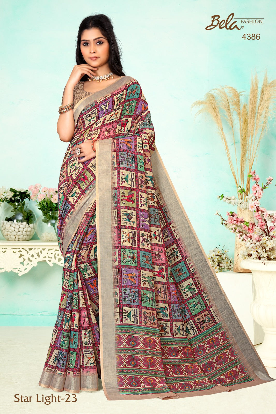 Star Light 23 Bela Fashion Linen Sarees Manufacturer Ahmedabad