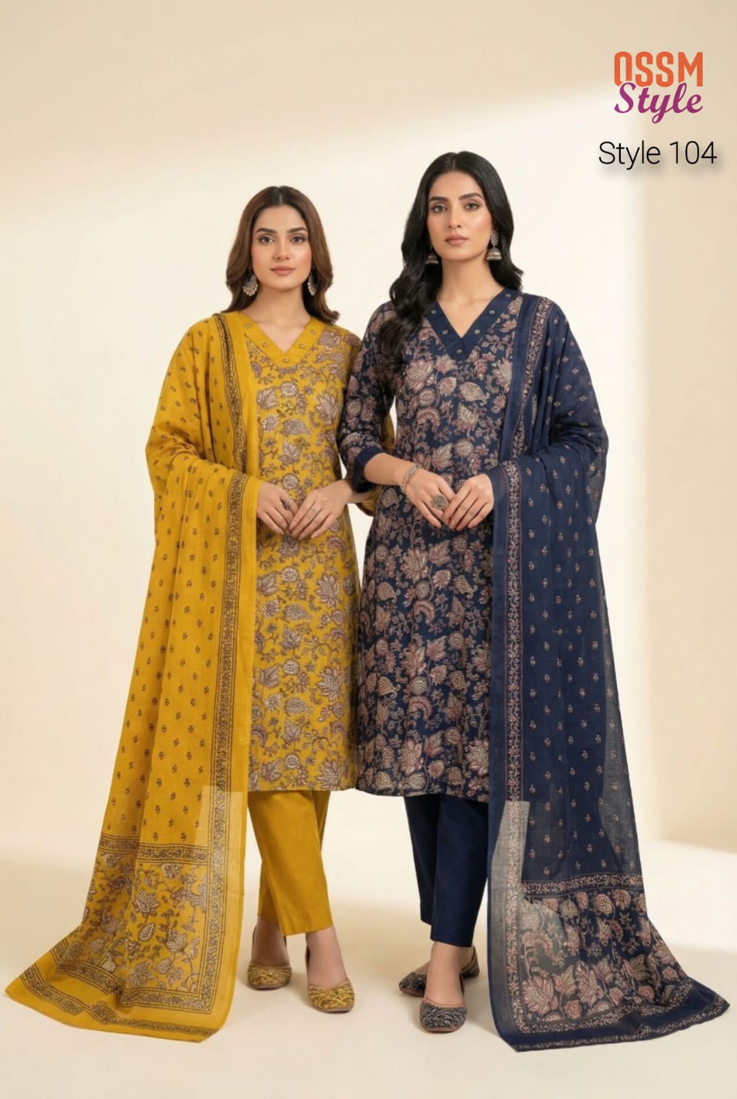 Style 104-138 Ossm Readymade Cotton Pant Suits Manufacturer Ahmedabad