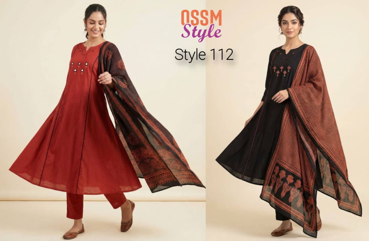 Style 112 Ossm Cotton Readymade Anarkali Suits Wholesaler