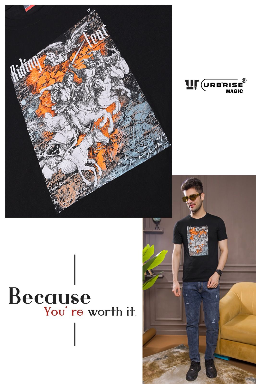 Style 1767-1774 Urbanrise Cotton Biowashed Mens Tshirts Manufacturer