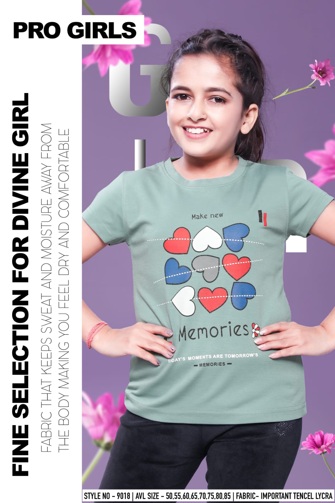 Style 9018 Pro Girls Tencil Lycra Girls Tshirt Supplier Ahmedabad