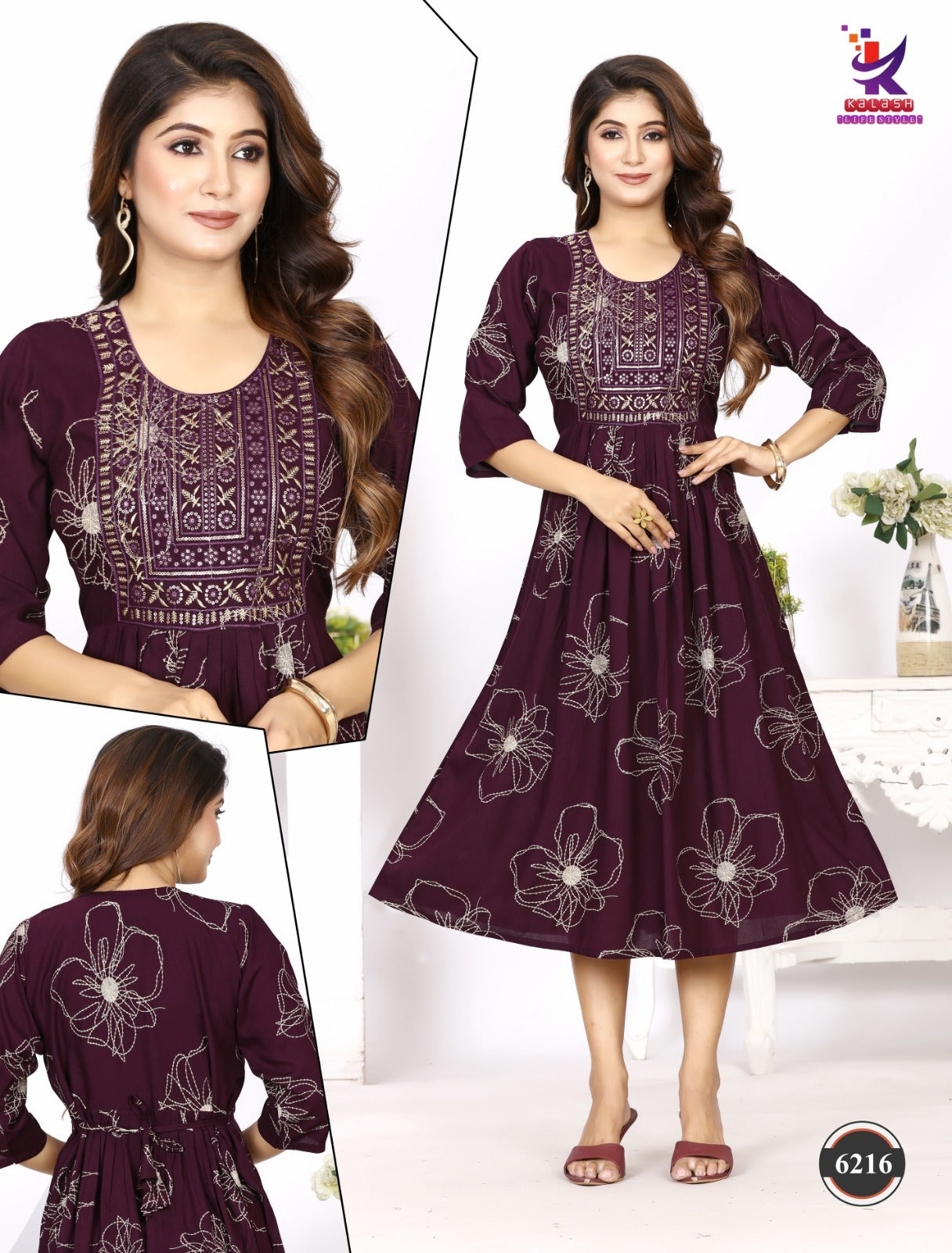 Style Fashion 7 Mlm Kalash Lifestyle Rayon 14Kg Anarkali Kurtis Wholesale