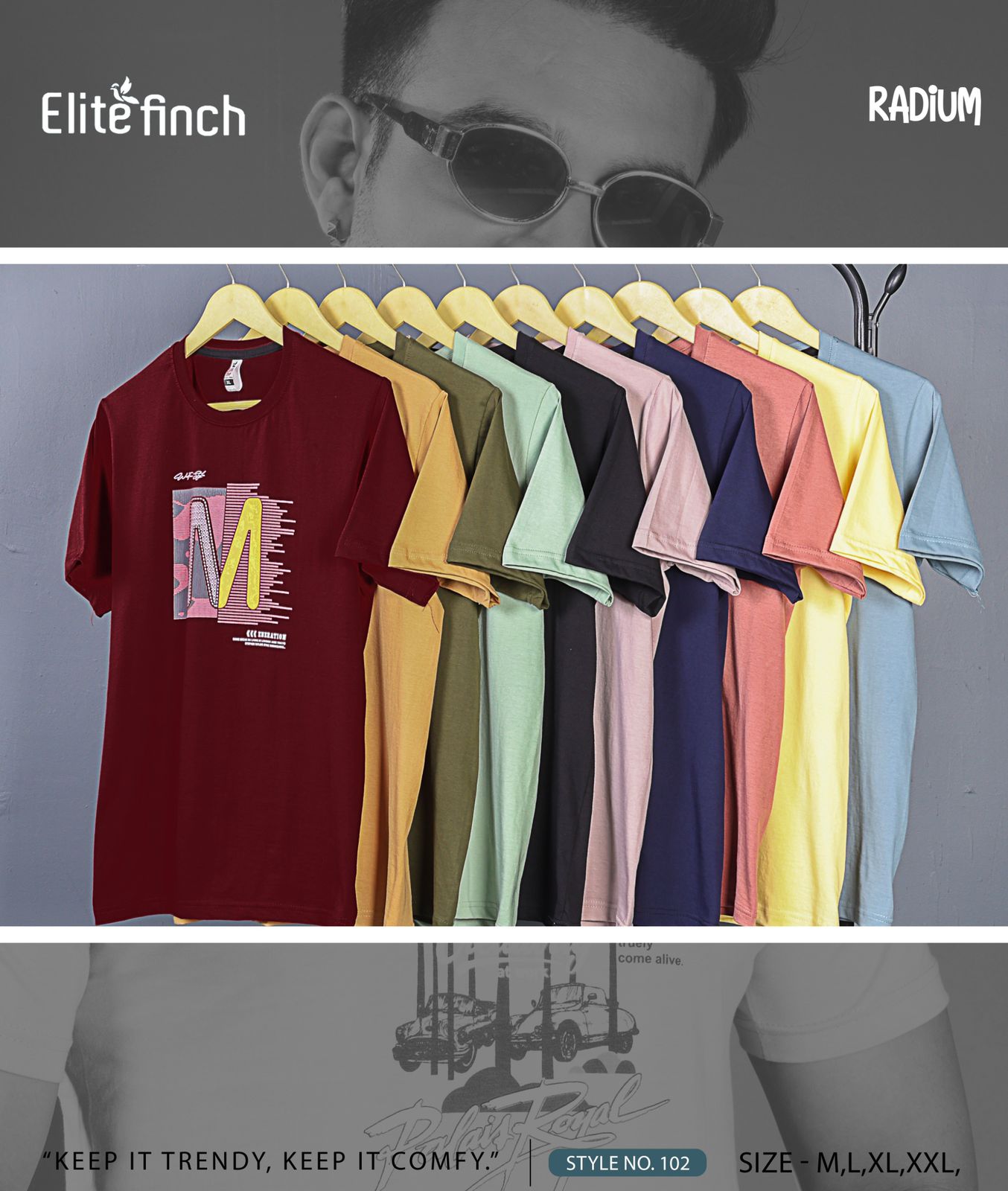Style No 102 Elite Finch Biowash Mens Tshirts Supplier India