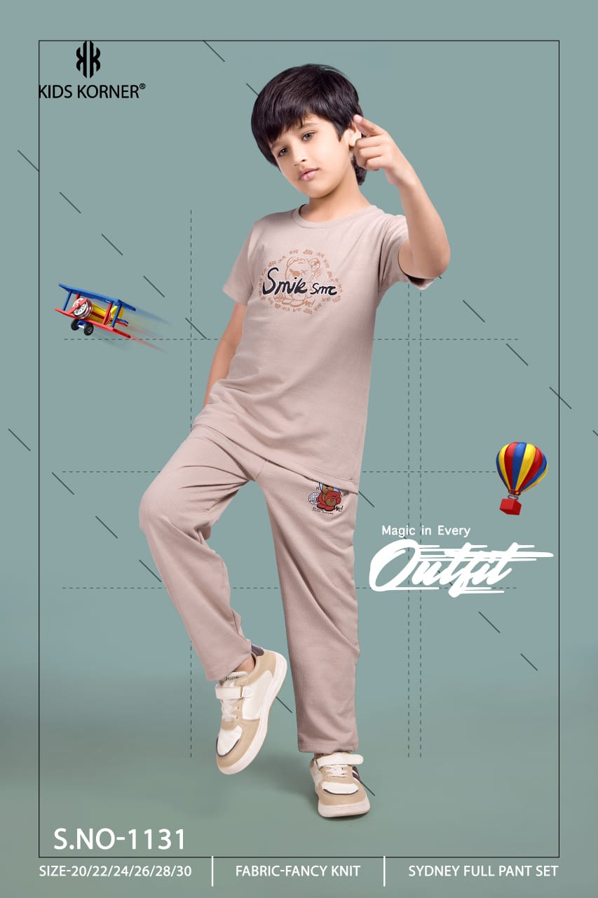 Style No 1131 Kids Korner Knit Boys Co Ord Set Wholesaler Ahmedabad
