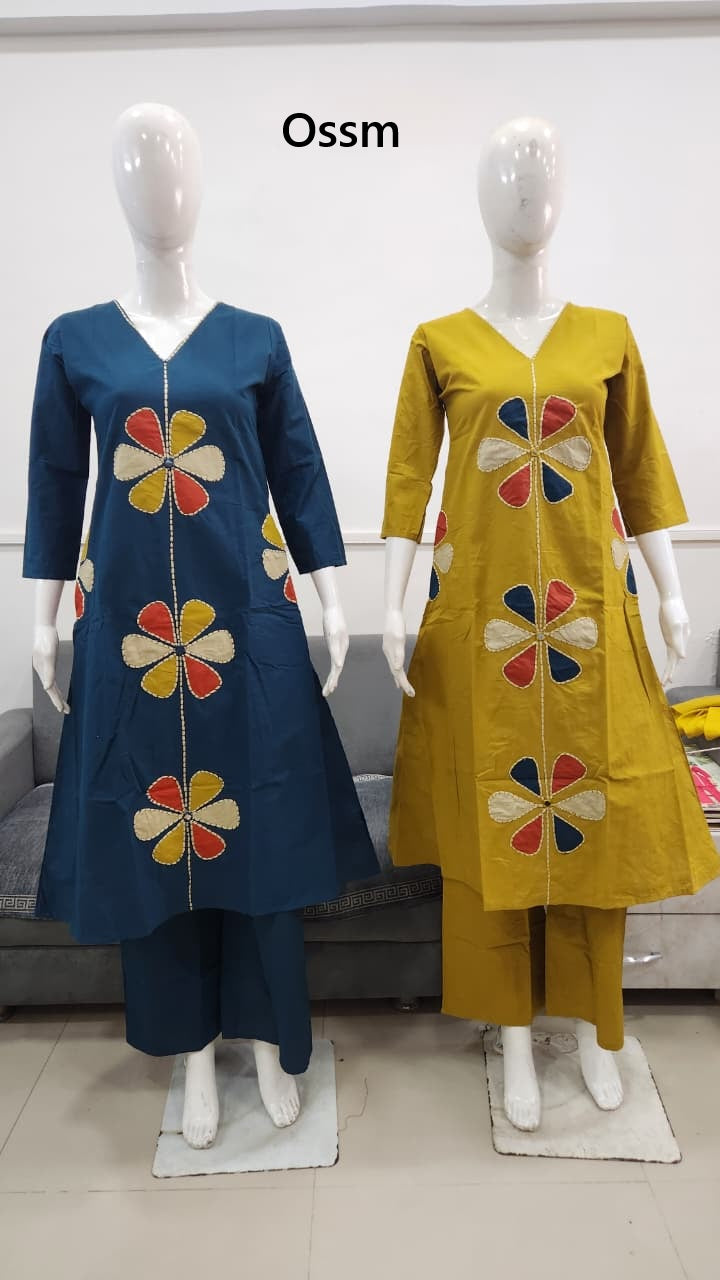 Style No 1201 Ossm Cotton Kurti Pant Set Wholesale Rate