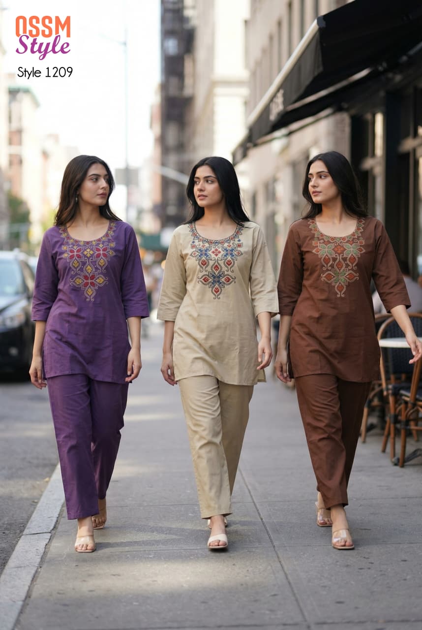Style No 1209 Ossm Cotton Co Ord Set Supplier
