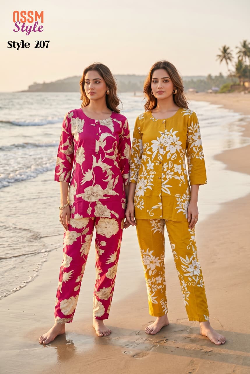 Style No 207 Ossm Reyon Co Ord Set Wholesale Price