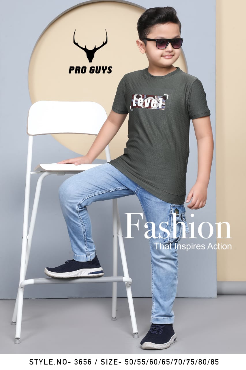 Style No 3656 Pro Guys Jacquard Boys Tshirt Manufacturer India