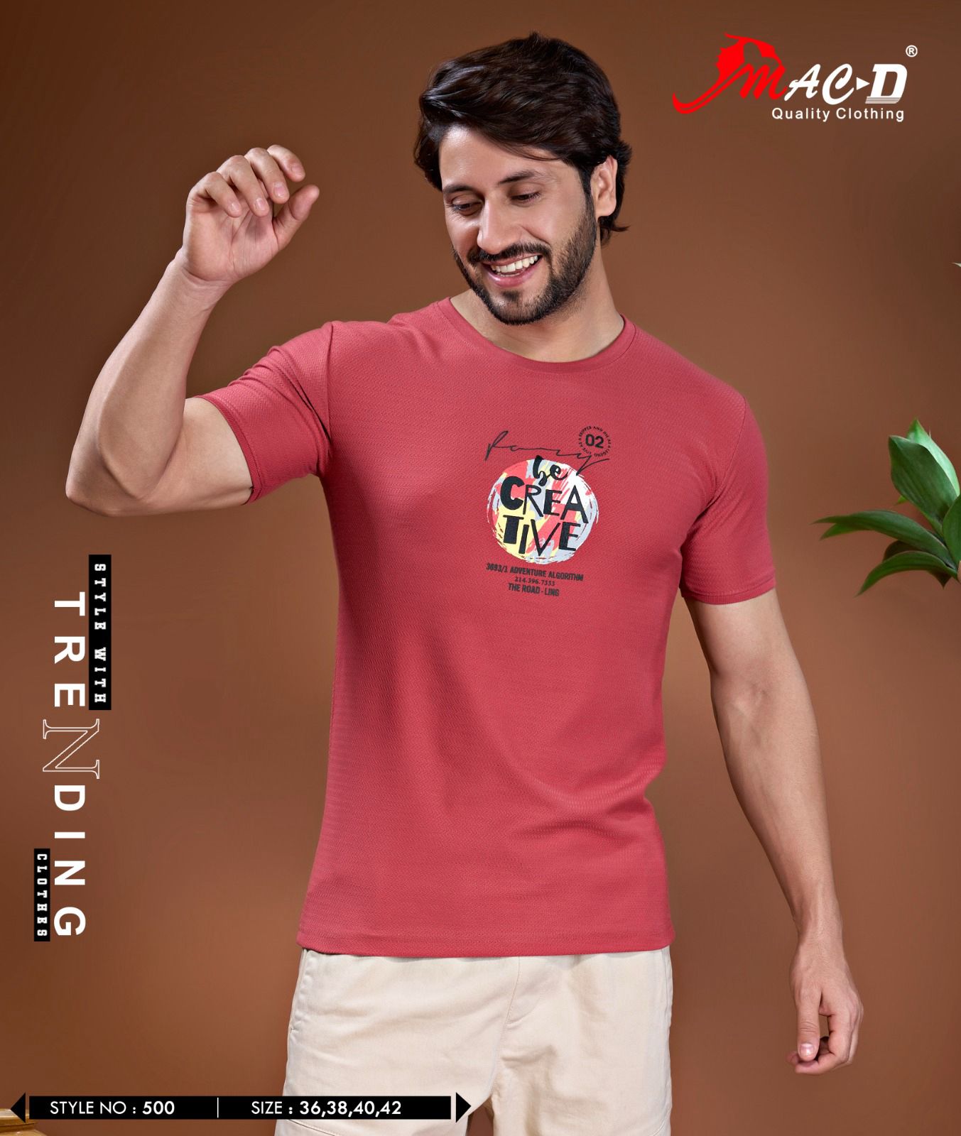 Style No 500 Mac D Cotton Mens Tshirts Exporter India