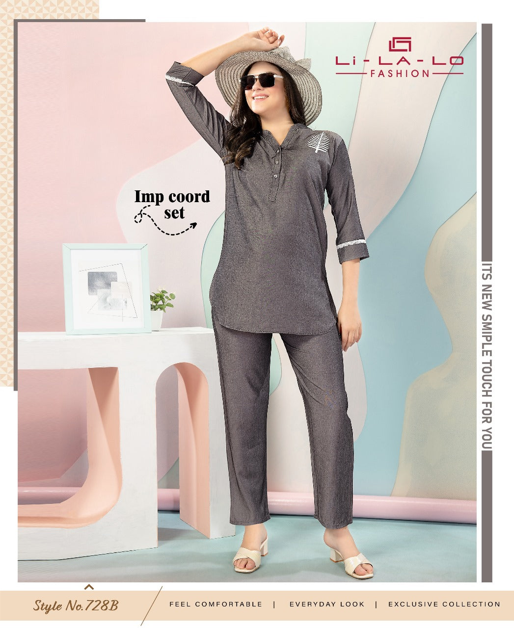 Plain Style No 728 Lichi Imported Co Ord Set Manufacturer India