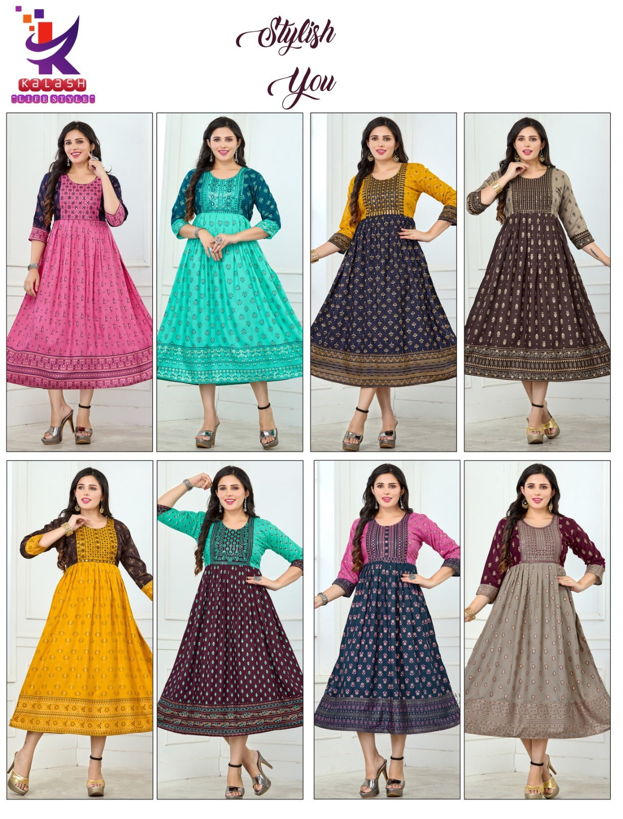 Stylish You Mlm Kalash Lifestyle Anarkali Kurtis Exporter