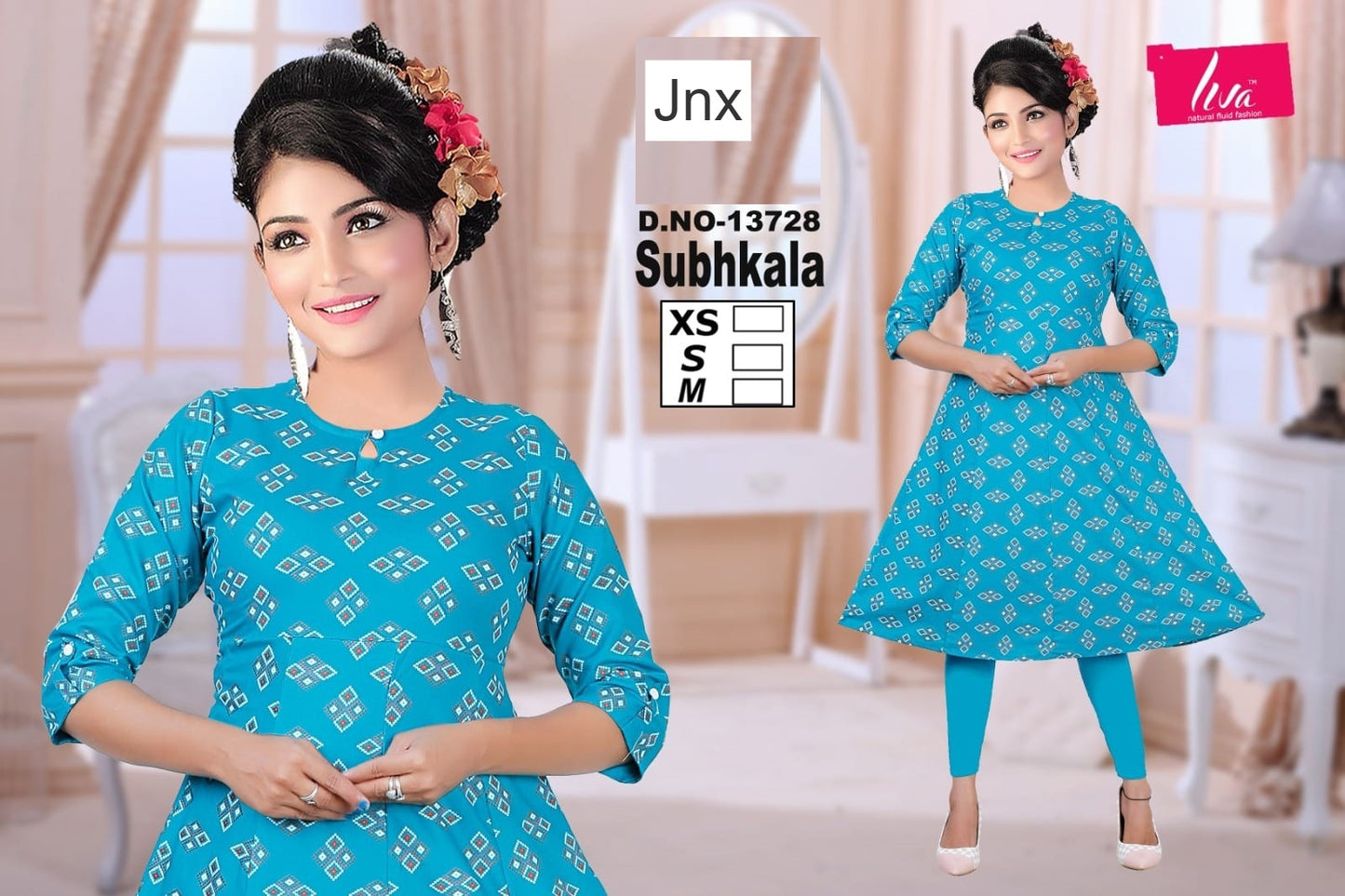 Subhkala Jnx Liva Rayon Anarkali Kurtis Wholesaler Gujarat