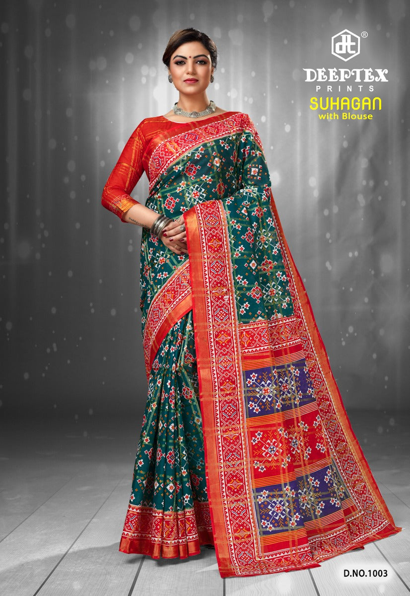 Suhagan Deeptex Prints Cotton Sarees Wholesale