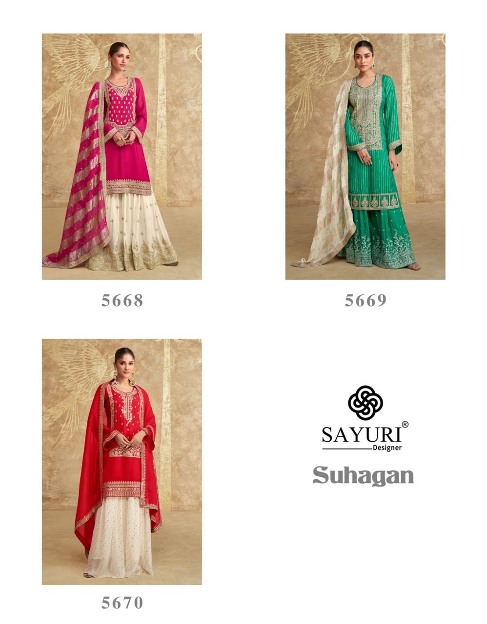 Suhagan Sayuri Chinon Silk Readymade Suits Wholesale