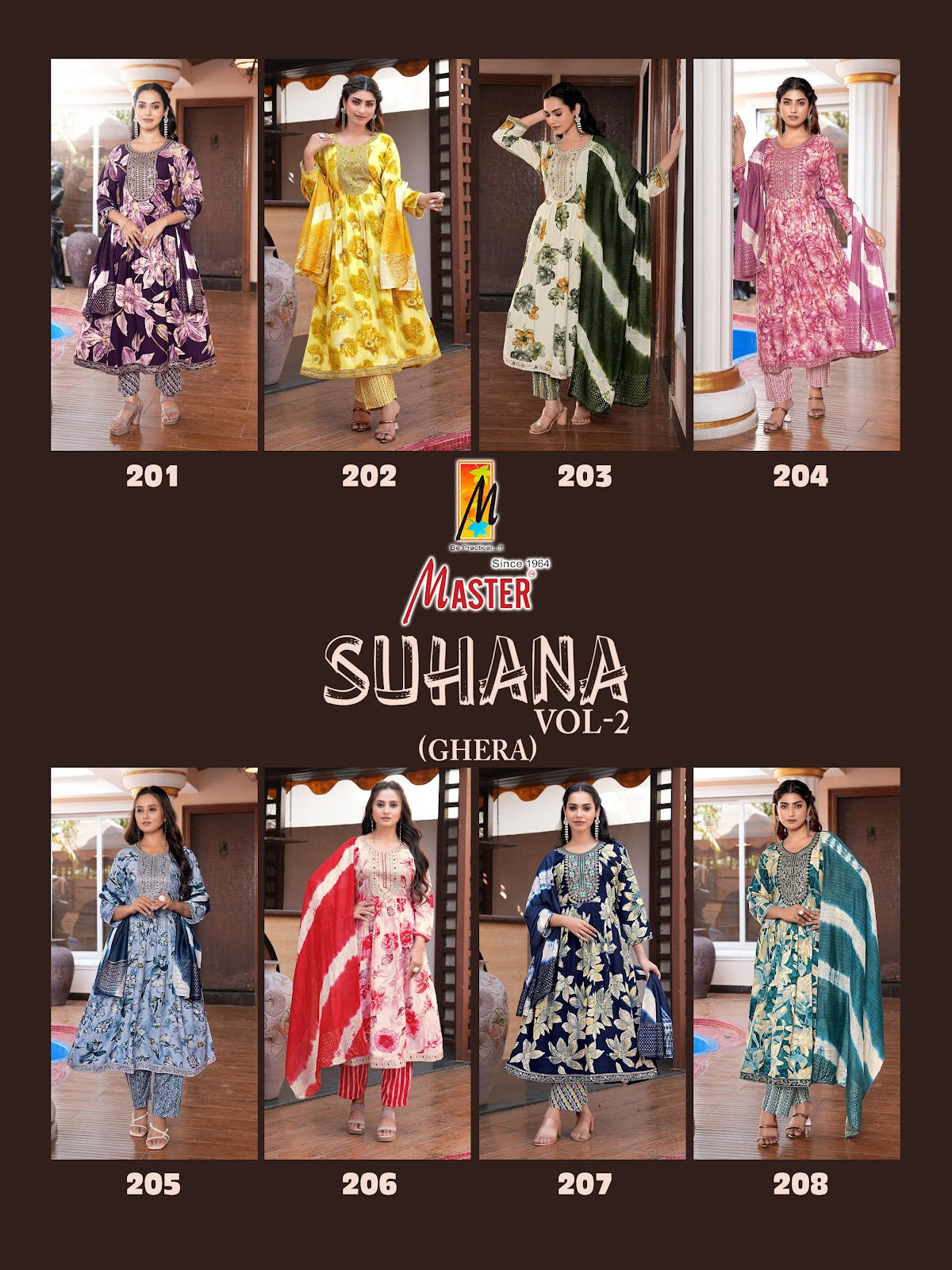 Suhana Ghera Vol 2 Master Rayon Readymade Pant Style Suits Exporter Gujarat