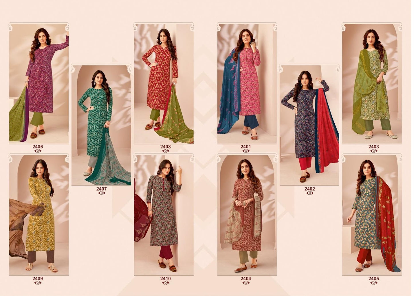 Suhana Vol 24 Suryajyoti Cambric Cotton Pant Style Suits Exporter India