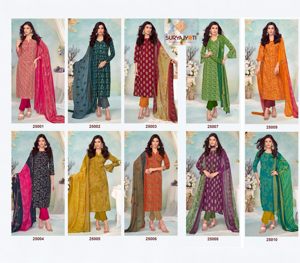 Suhana Vol 25 Suryajyoti Cambric Cotton Pant Style Suits Exporter Ahmedabad
