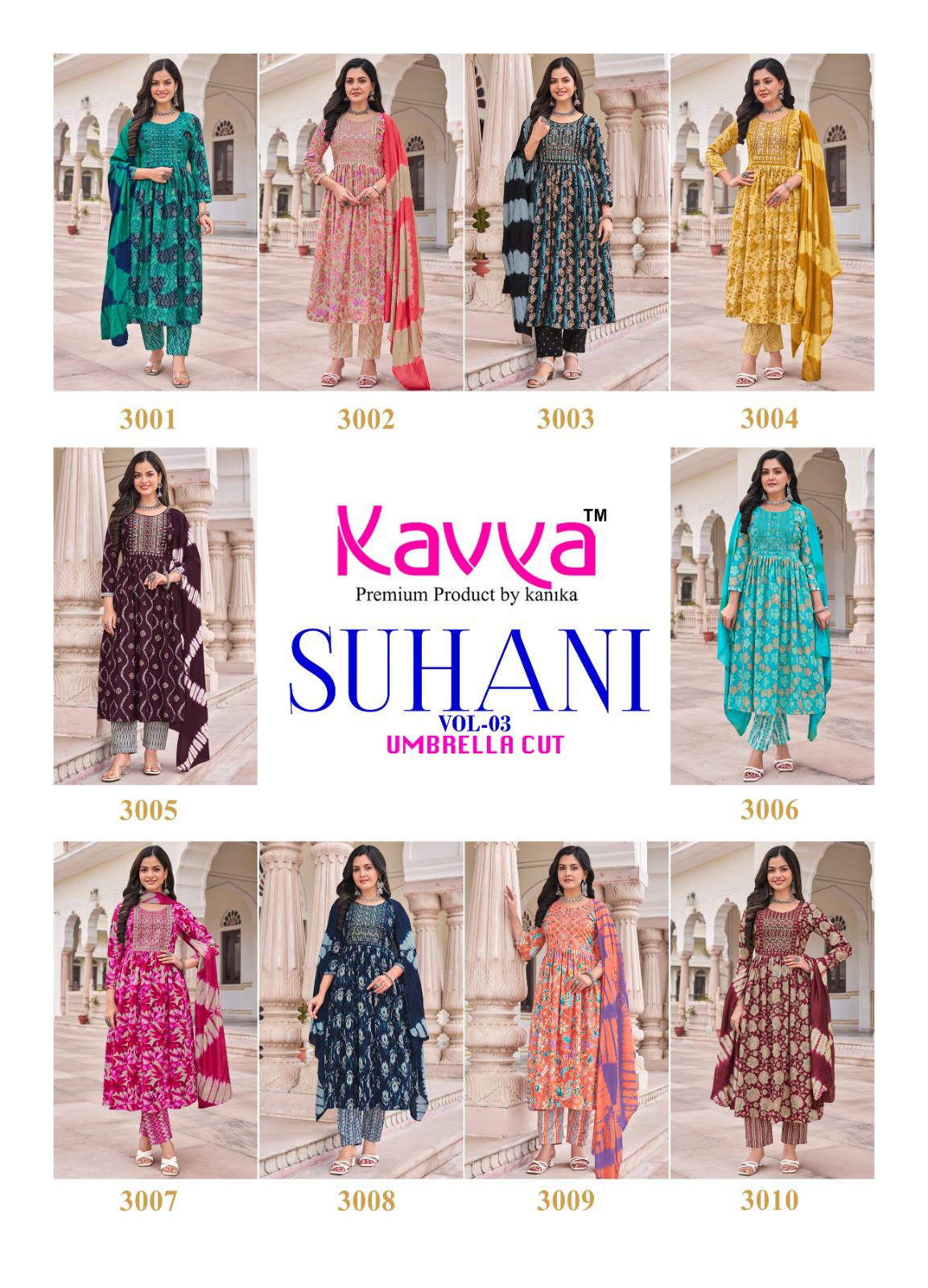 Suhani Vol 3 Kavya Viscose Readymade Pant Style Suits Manufacturer Ahmedabad