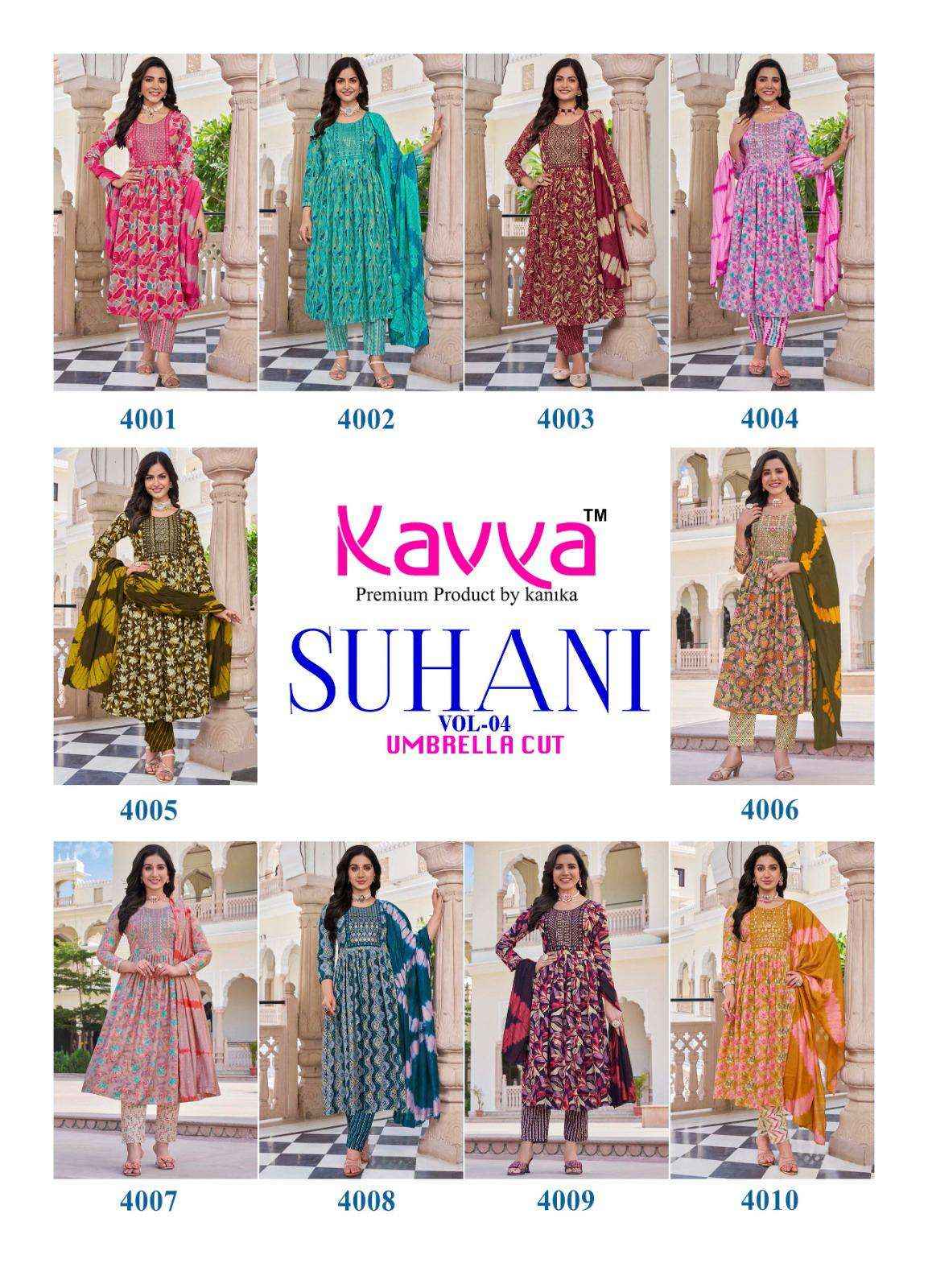 Suhani Vol 4 Kavya Viscose Readymade Pant Style Suits Manufacturer Gujarat