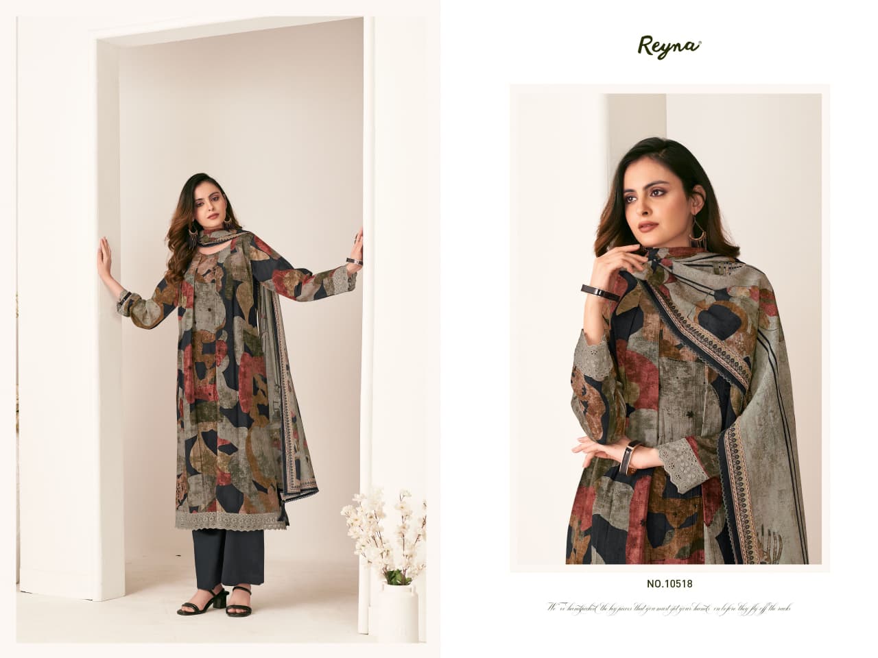 Sukoon Reyna Mul Chanderi Pant Style Suits Supplier Ahmedabad