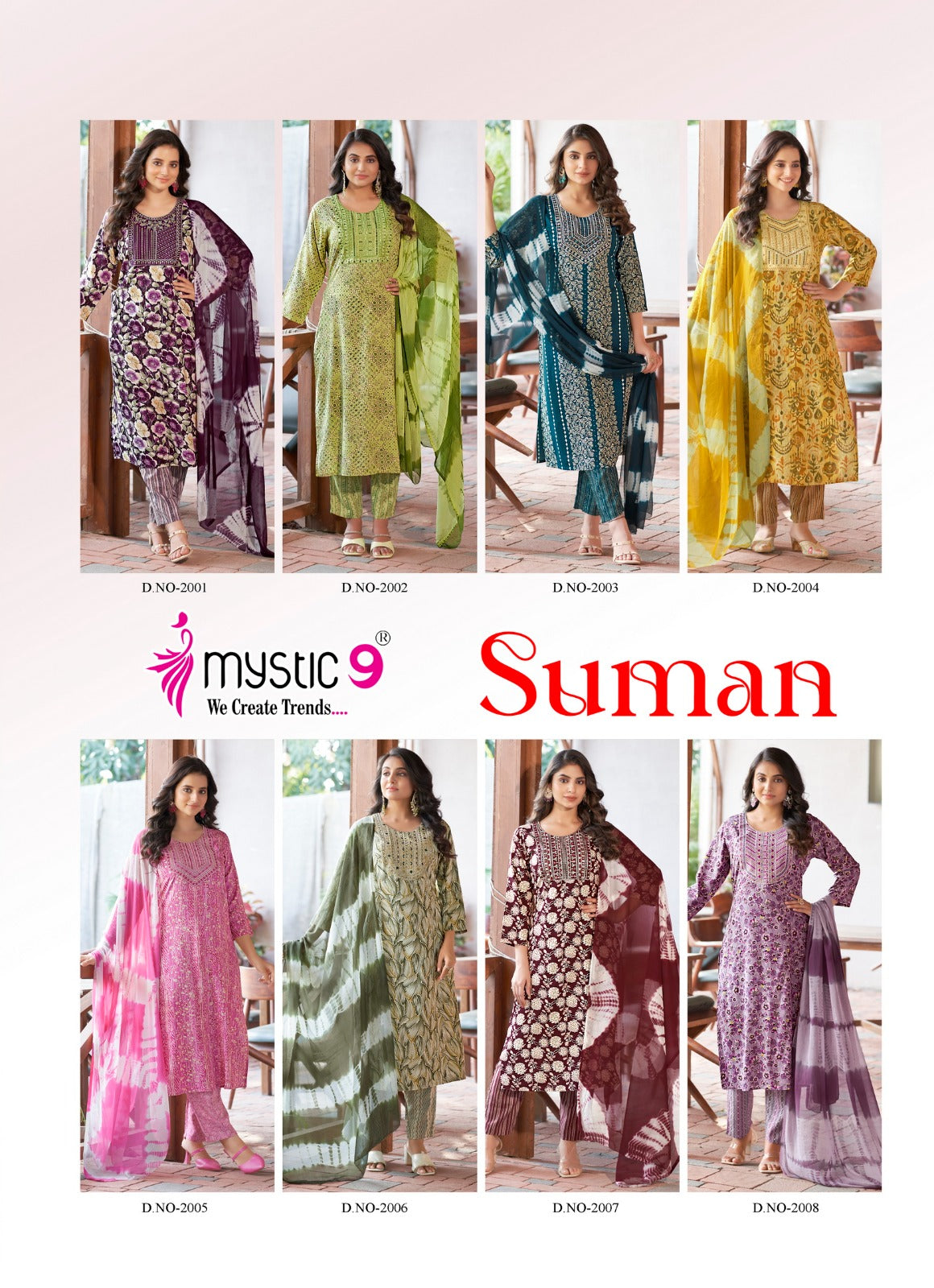 Suman Vol 2 Mystic 9 Rayon Readymade Pant Style Suits Exporter Gujarat