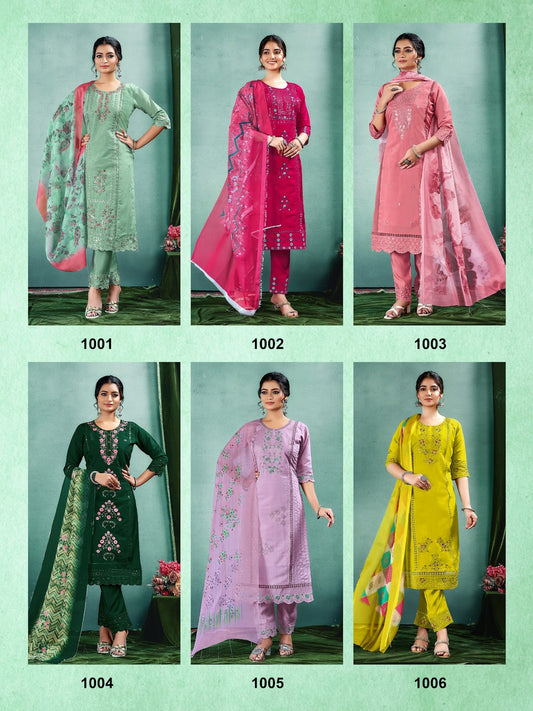 Sumer Fashion Kt Roman Silk Readymade Pant Style Suits Exporter India