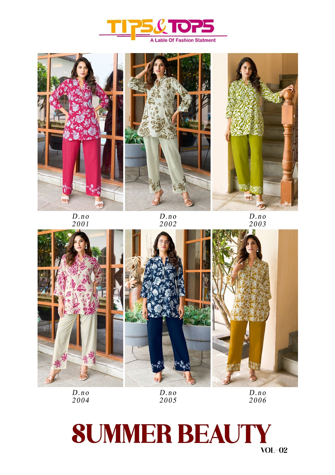 Summer Beauty Vol 2 Tips Tops Reyon Co Ord Set Supplier Gujarat