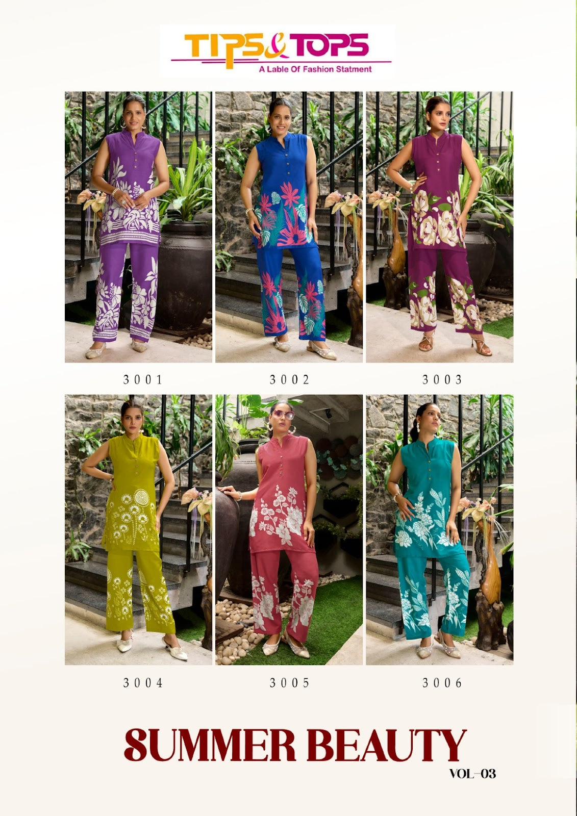 Summer Beauty Vol 3 Tips Tops Reyon Co Ord Set Exporter Ahmedabad