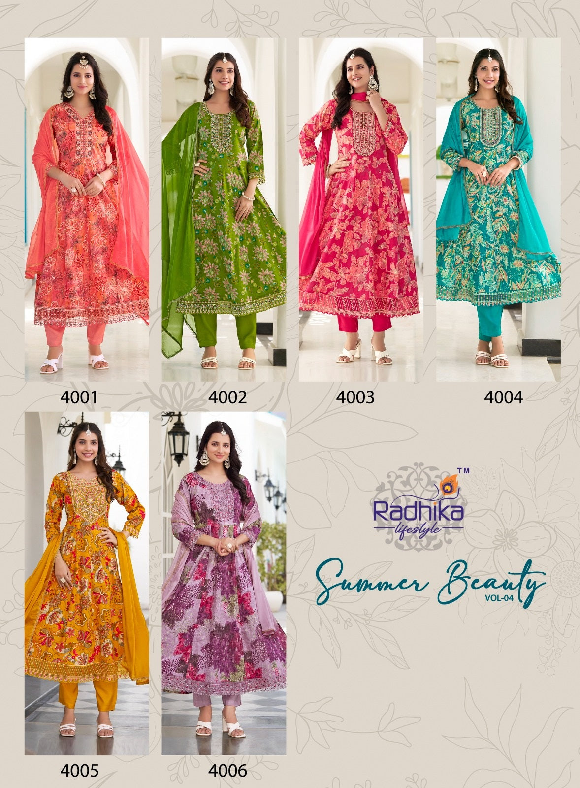 Summer Beauty Vol 4 Radhika Lifestyle Cotton Readymade Anarkali Suits Manufacturer India