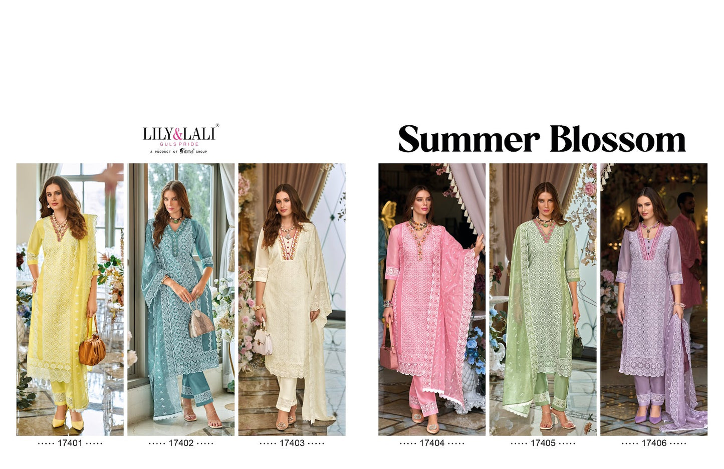 Summer Blossom Lily Lali Organza Readymade Pant Style Suits