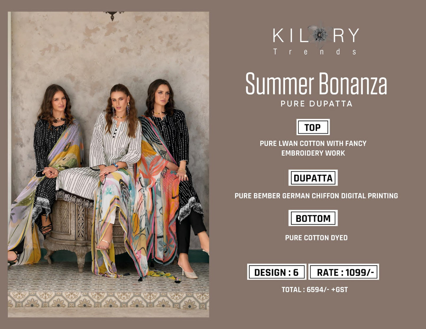 Summer Bonanza Kilory Lawn Cotton Pant Style Suits Wholesale Rate
