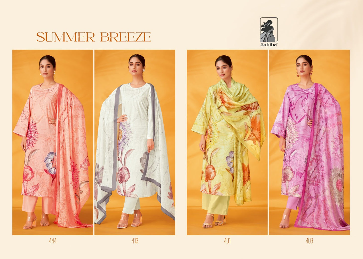 Summer Breeze Sahiba Cotton Lawn Pant Style Suits Wholesale Rate
