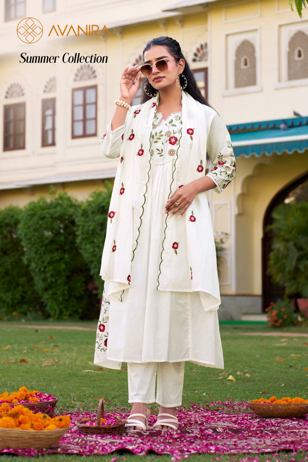 Summer Collection Avanira Readymade Cotton Pant Suits Wholesale