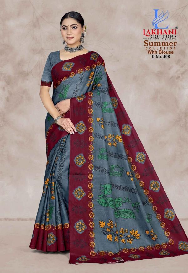 Summer Collection Vol 4 Lakhani Cotton Sarees Wholesale Price