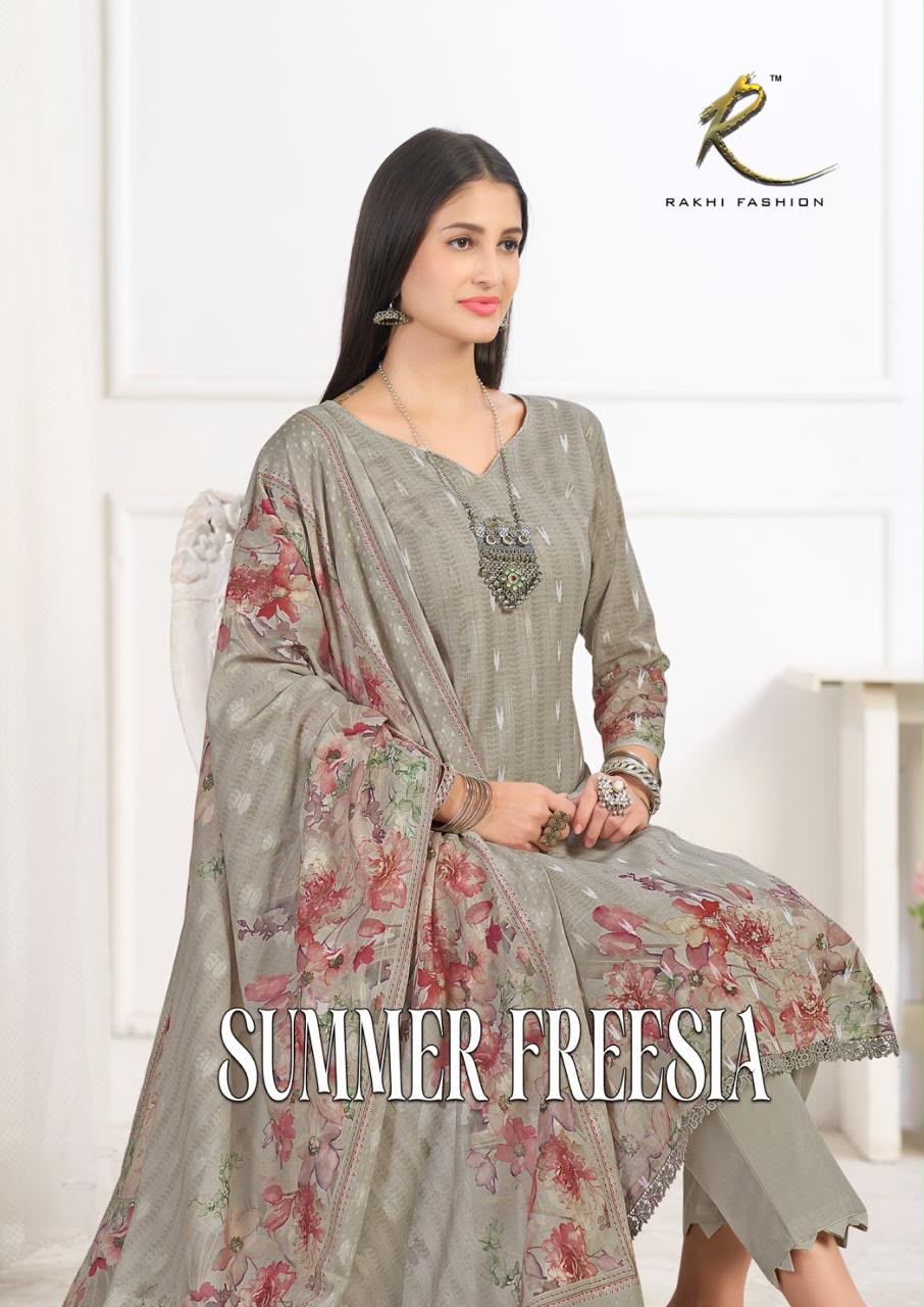Summer Freesia 73448 Rakhi Fashion Cotton Pant Style Suits Wholesaler