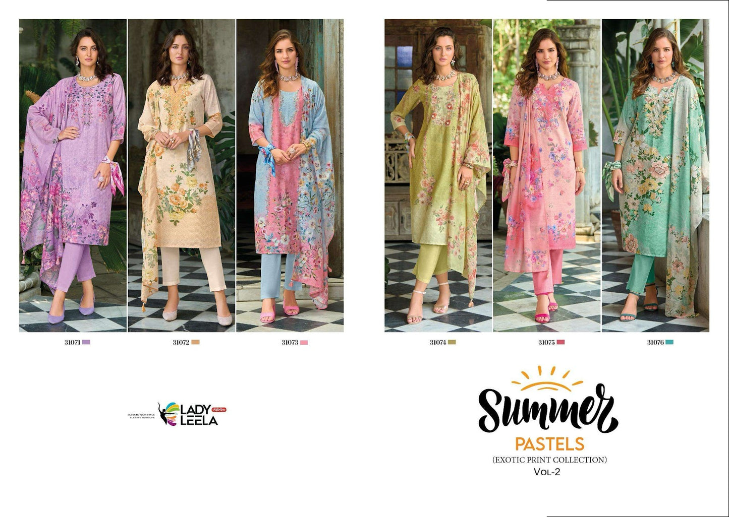 Summer Pastels Vol 2 Ladyleela Linen Readymade Pant Style Suits Wholesale Rate