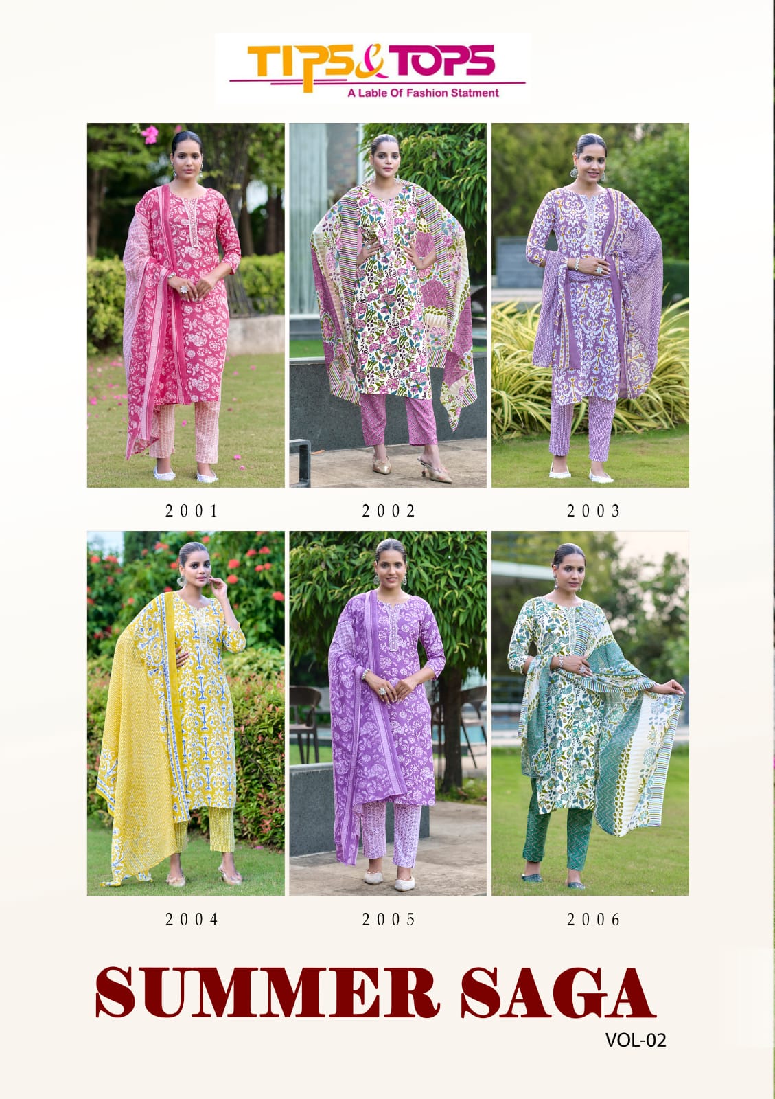 Summer Saga Vol 2 Tips Tops Readymade Cotton Pant Suits Wholesaler India