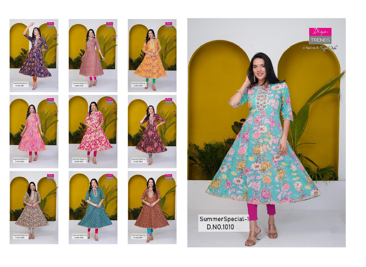 Summer Special Vol 1 Diya Trends Cotton Anarkali Kurtis Wholesale Price