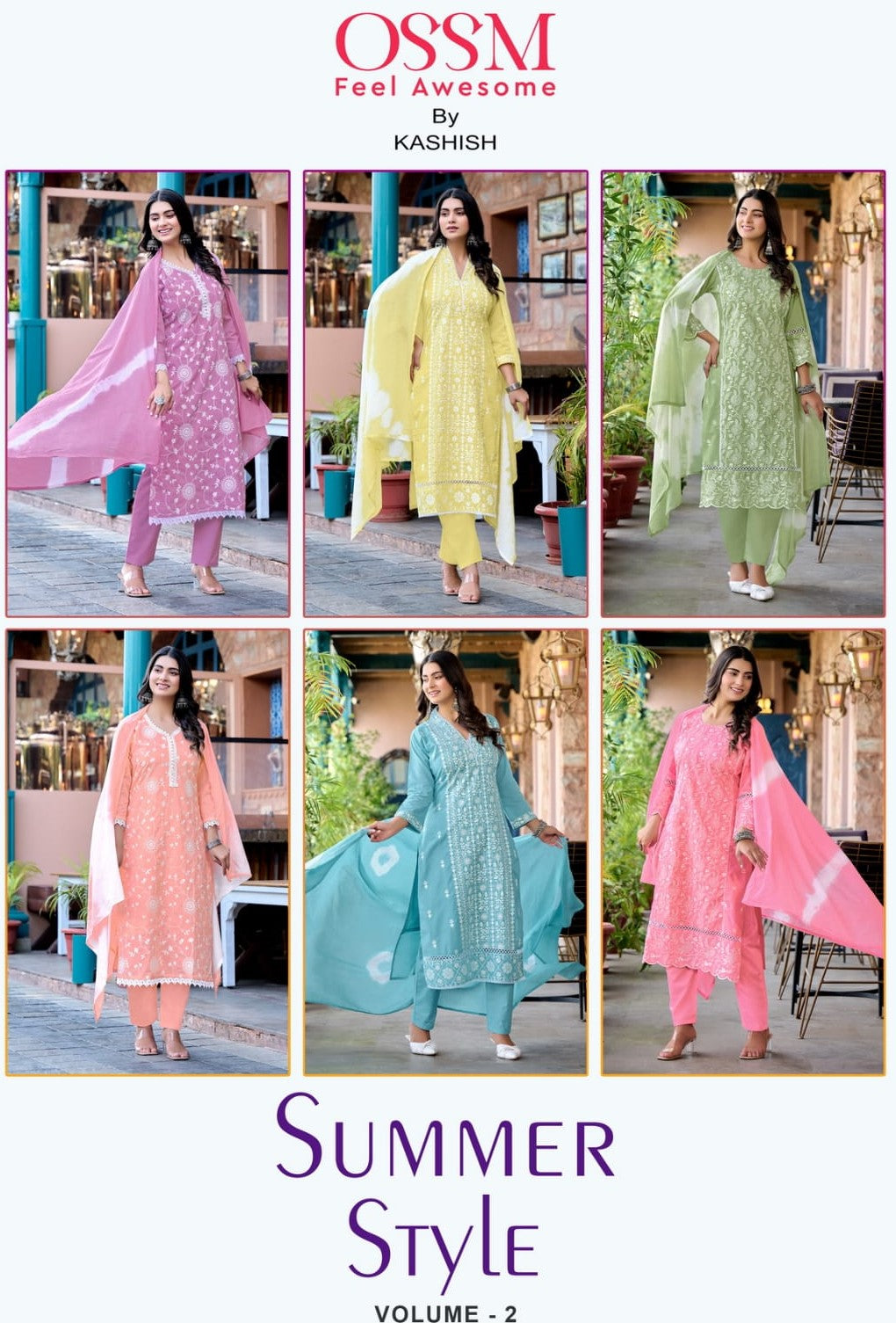 Summer Style Vol 2 Ossm Readymade Cotton Pant Suits Supplier Gujarat