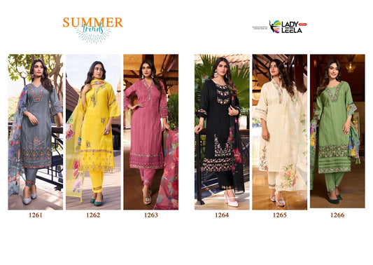 Summer Trends Ladyleela Pure Cotton Readymade Pant Style Suits Wholesaler India