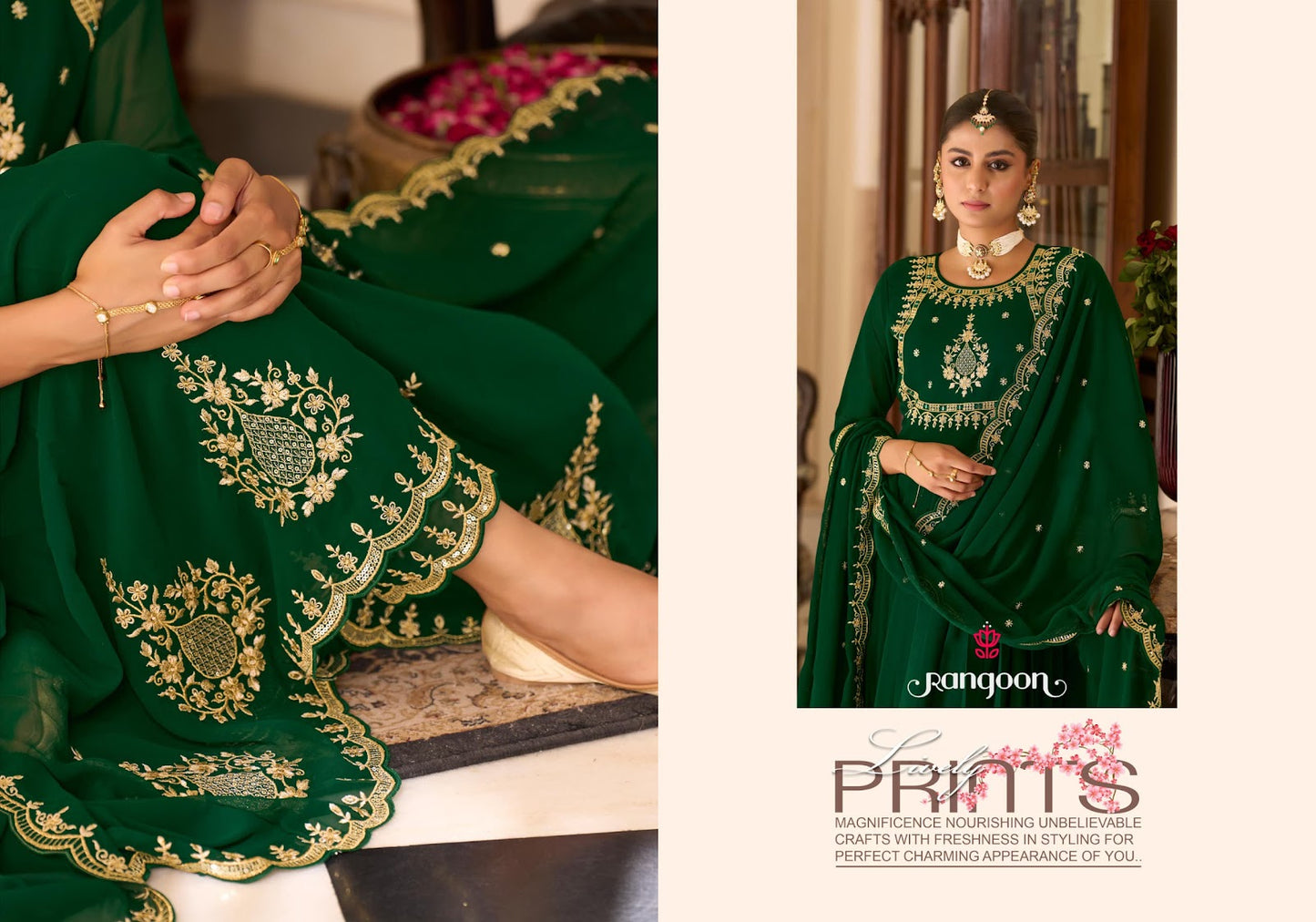 Sundha Rangoon Georgette Readymade Anarkali Suits Manufacturer Gujarat