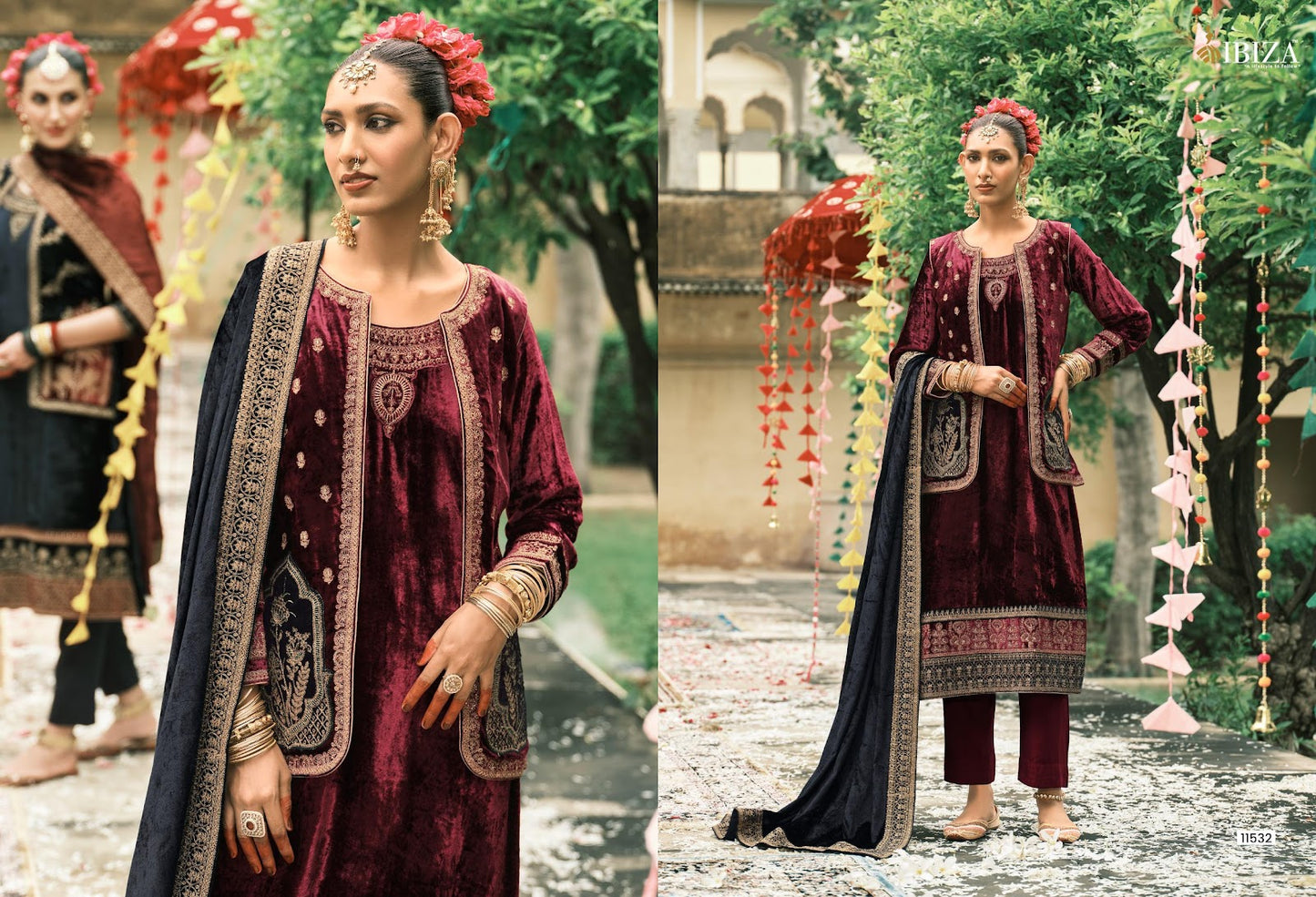 Suneherii Ibiza Viscose Velvet Suits Wholesale