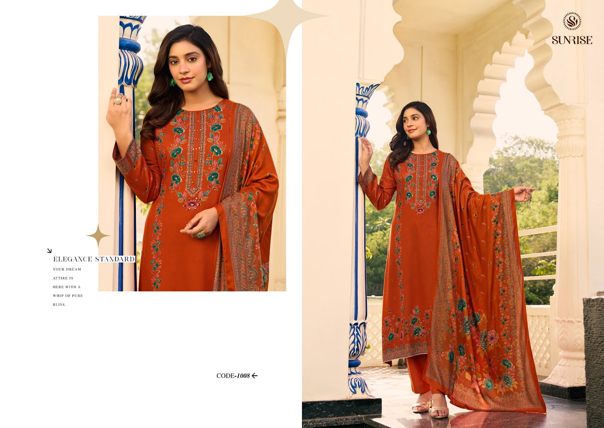 Sunehri Code Sunrise Pashmina Suits Wholesaler India