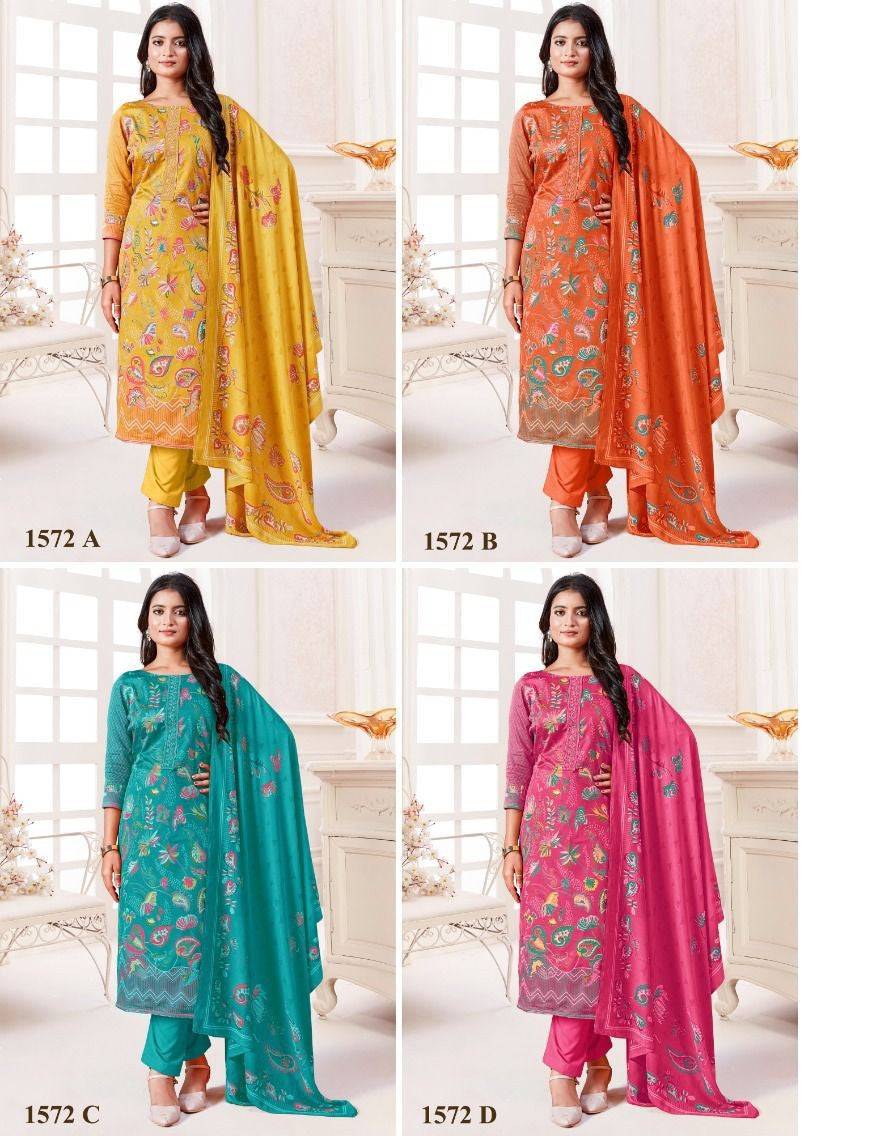 Sunflower 1572 Sunrise Modal Silk Pant Style Suits Exporter Gujarat