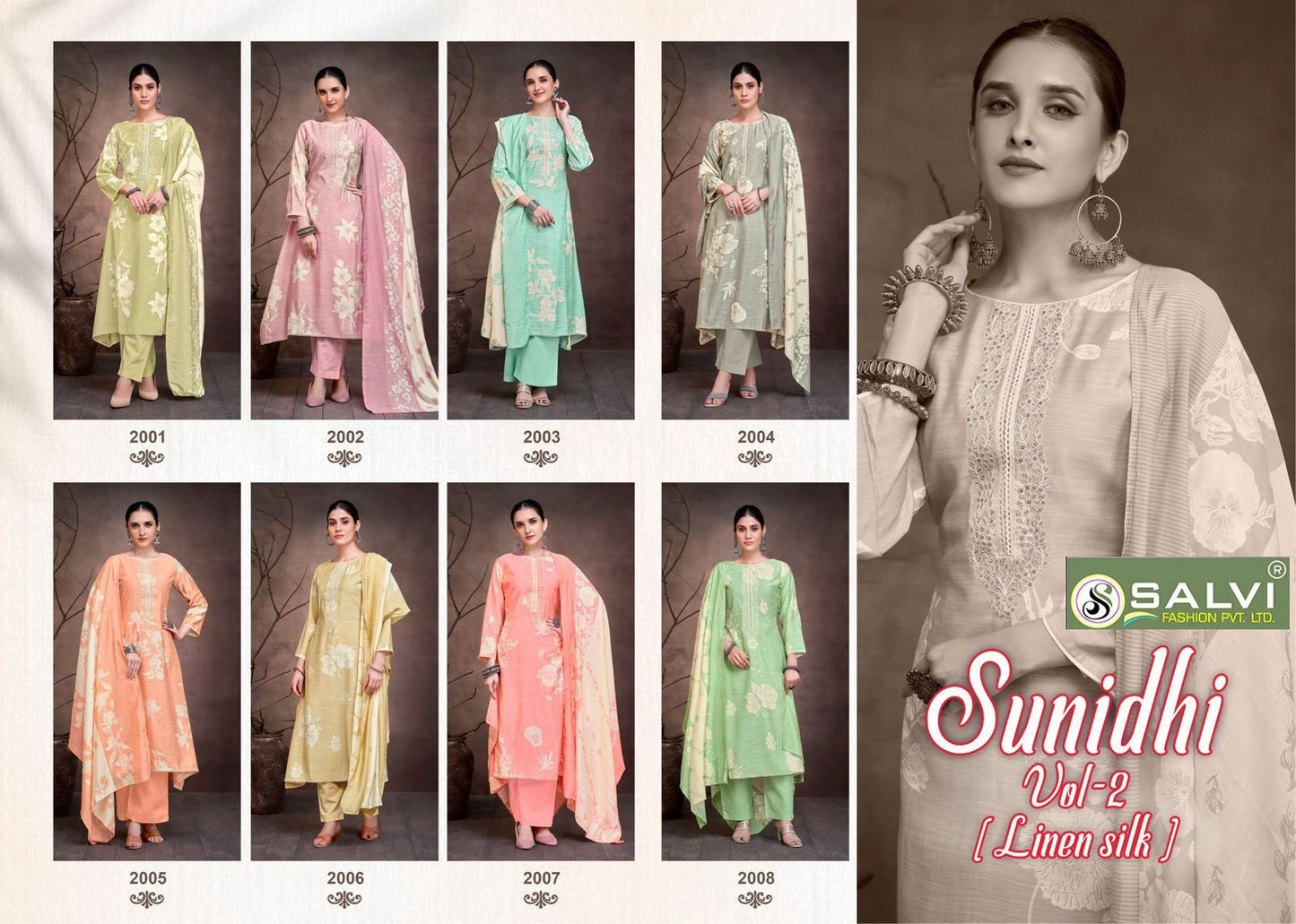 Sunidhi Vol 2 Salvi Fashion Linen Silk Pant Style Suits Supplier India