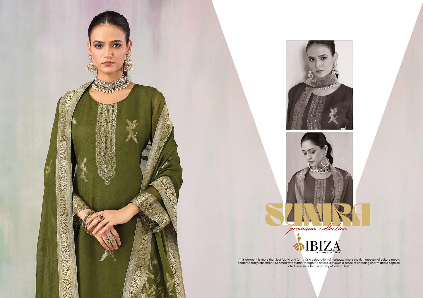 Sunira Ibiza Jacquard Pant Style Suits Exporter Ahmedabad