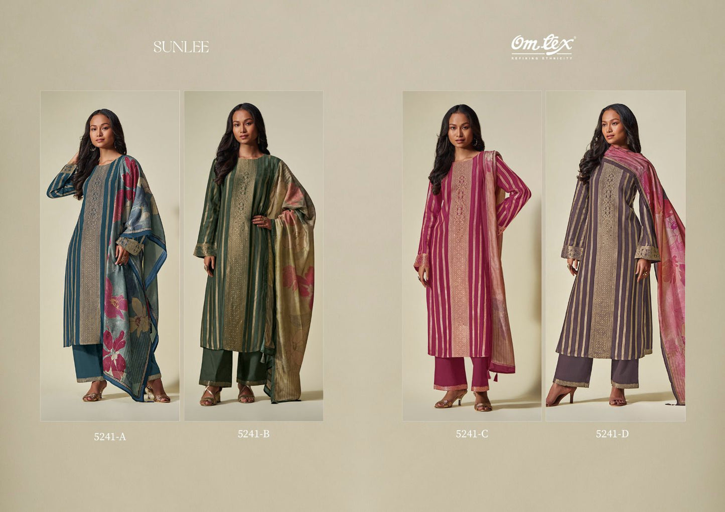 Sunlee Omtex Muslin Jacquard Pant Style Suits Wholesale Price