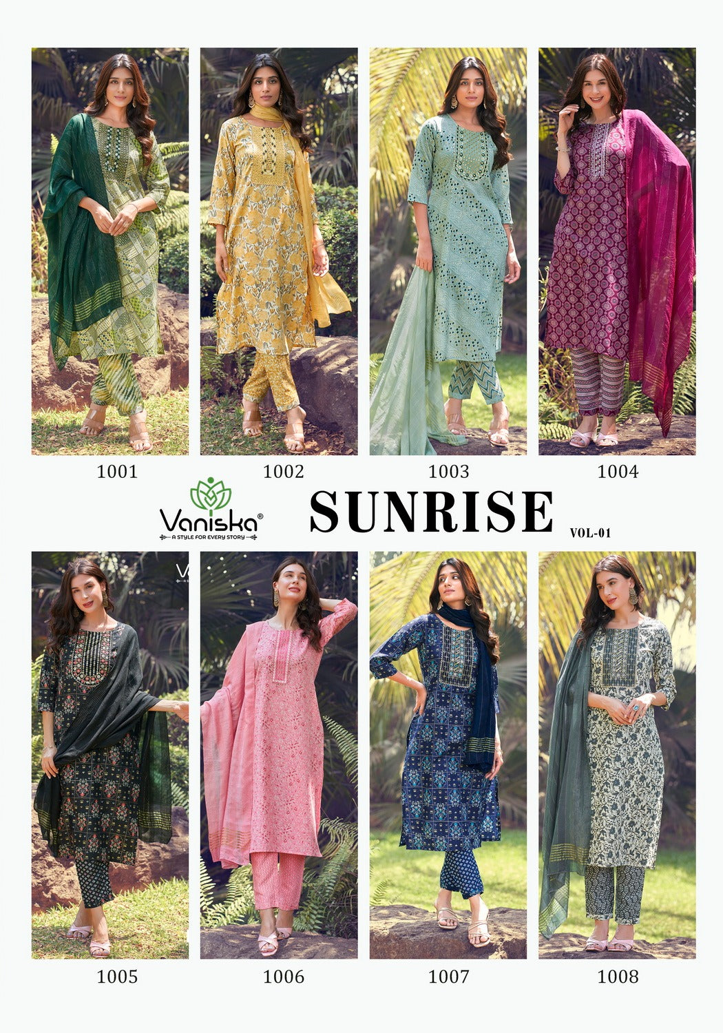 Sunrise Vol 1 Vaniska Colour Pix Capsule Readymade Pant Style Suits